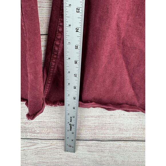 Shyanne Super Flare Jeans Womens 26x32 Red Maroon Rough Hem - Picture 8 of 8